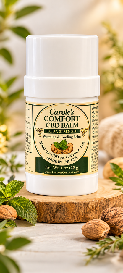 Carole’s Comfort CBD Balm Extra Strength 2000mg – Warming & Cooling Relief Stick (1 oz)