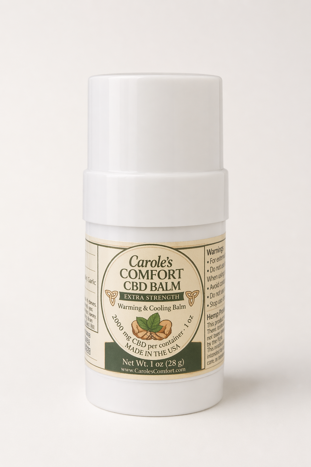 Carole’s Comfort CBD Balm Extra Strength 2000mg – Warming & Cooling Relief Stick (1 oz)