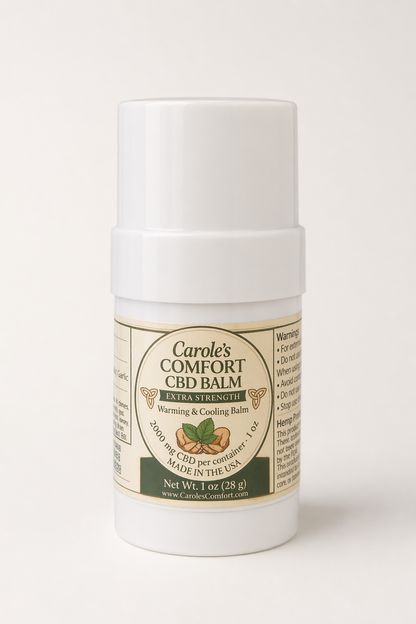 Carole’s Comfort CBD Balm Extra Strength 2000mg – Warming & Cooling Relief Stick (1 oz)